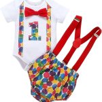 Baby Clothes 1st Birthday Outfits Short Long Sleeve Romper Pants Suspenders Strap Outfits Toddler Boy First Sets